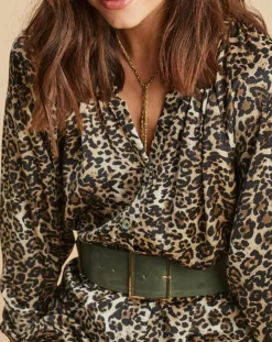 Robe fluide Store imprimée wild beige/noir-Lauren Vidal