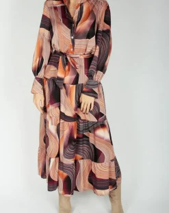 Femme Lauren Vidal Robes^Robe fluide Store imprimée violette