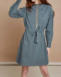 Femme Mare di Latte Robes^Robe Francesca bleu/gris