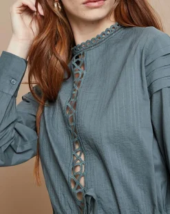 Femme Mare di Latte Robes^Robe Francesca bleu/gris