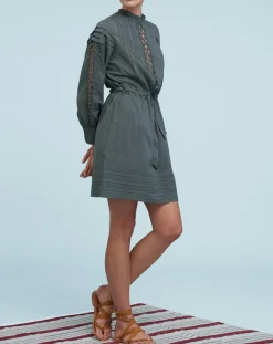 Femme Mare di Latte Robes^Robe Francesca bleu/gris