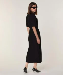 Robe Freesia en Laine mélangé noire-Rodier New