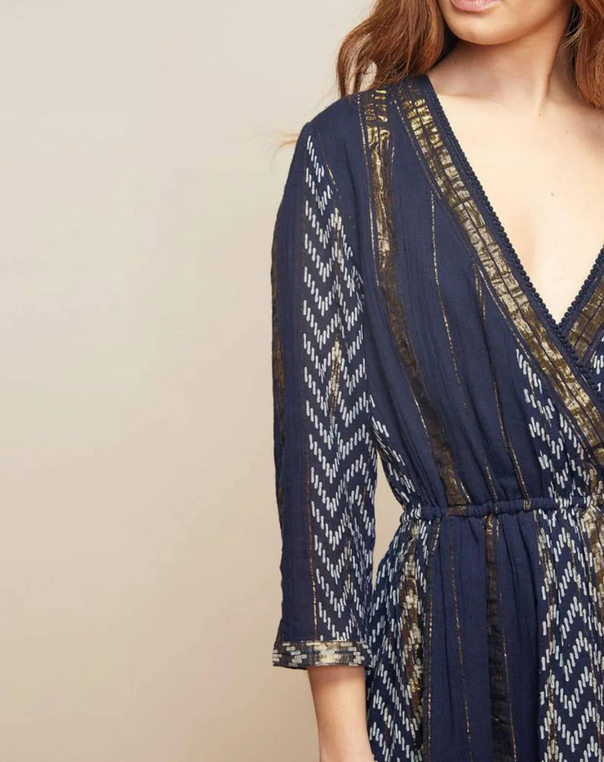 Robe Haiti imprimée bleu marine-Louizon Outlet
