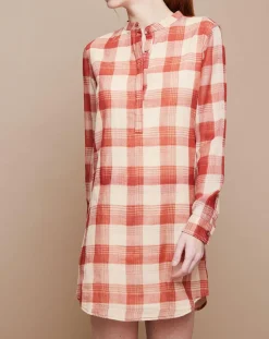 Femme Mare di Latte Robes^Robe Hanna Handloom Check rouille