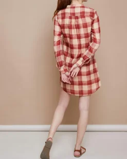 Femme Mare di Latte Robes^Robe Hanna Handloom Check rouille