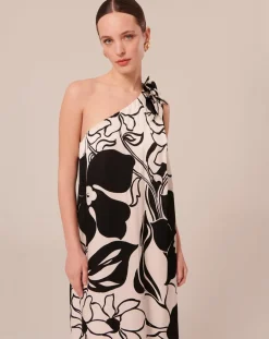 Femme Tara Jarmon Robes^Robe imprimé à fleurs noires craie
