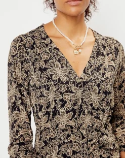 Robe imprimée floral Luna noire-See u Soon Clearance