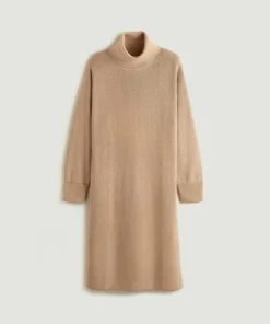 Femme Rodier Robes^Robe Iris, droite, col roulé marron moka