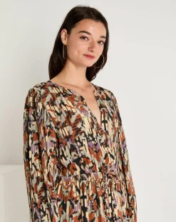 Robe Iris imprimée brique/multicolore-See u Soon Online