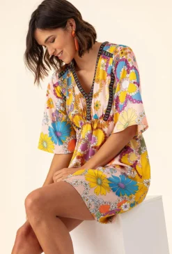 Robe Iris jaune-Bleu Blanc Rouge Hot