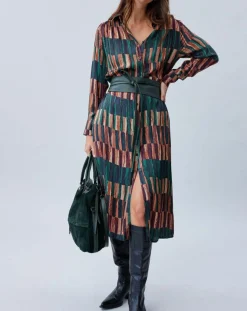 Robe Ivana imprimée forêt/multicolore-Lauren Vidal Sale