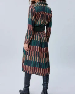 Robe Ivana imprimée forêt/multicolore-Lauren Vidal Sale
