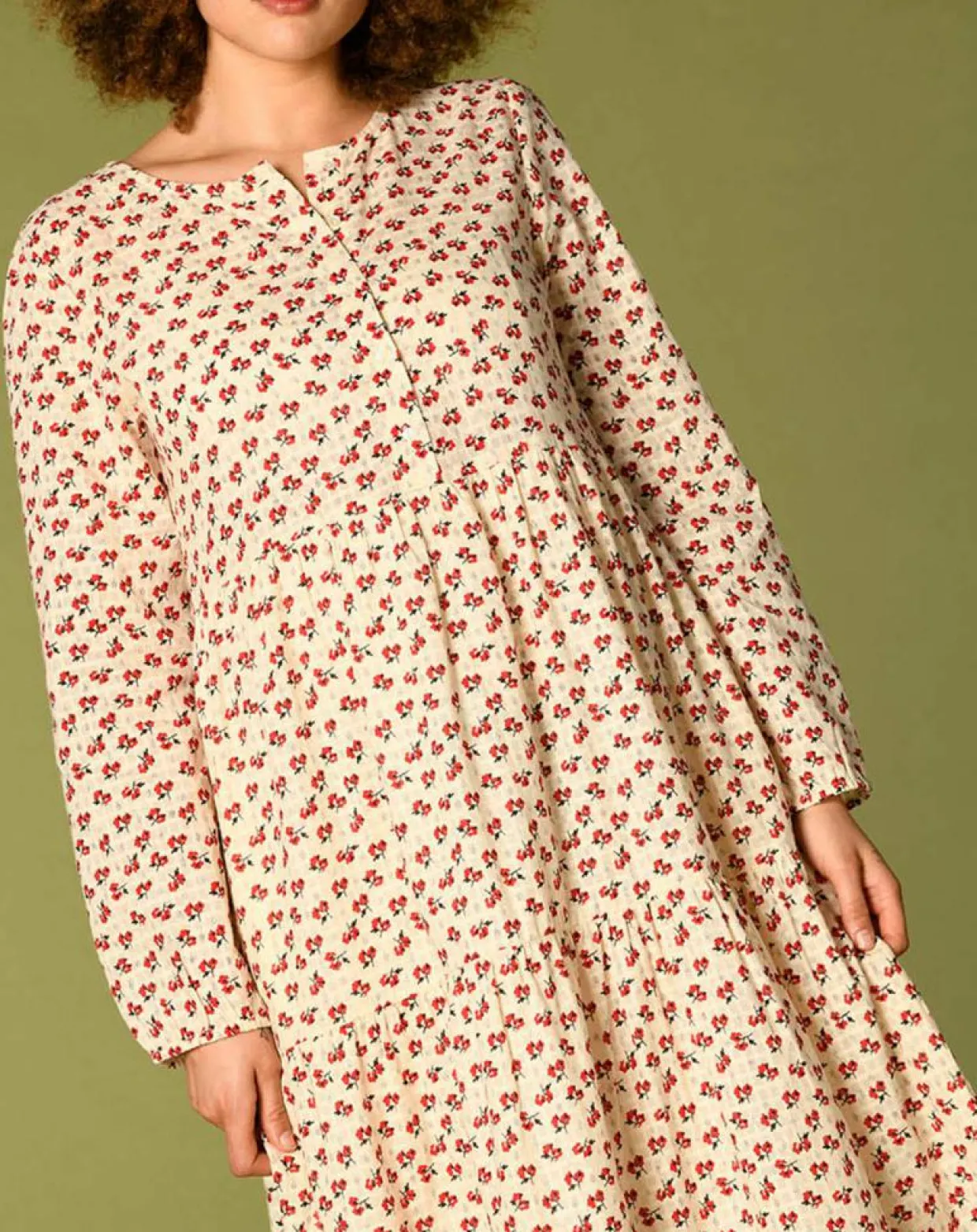 Robe Laila à fleurs écru/groseille-Harris Wilson Discount