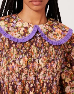 Robe Liberty Fauve imprimée cerise noire/multicolore-Manoush Discount