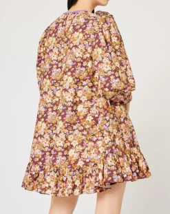 Robe Liberty Fauve imprimée cerise noire/multicolore-Manoush Clearance