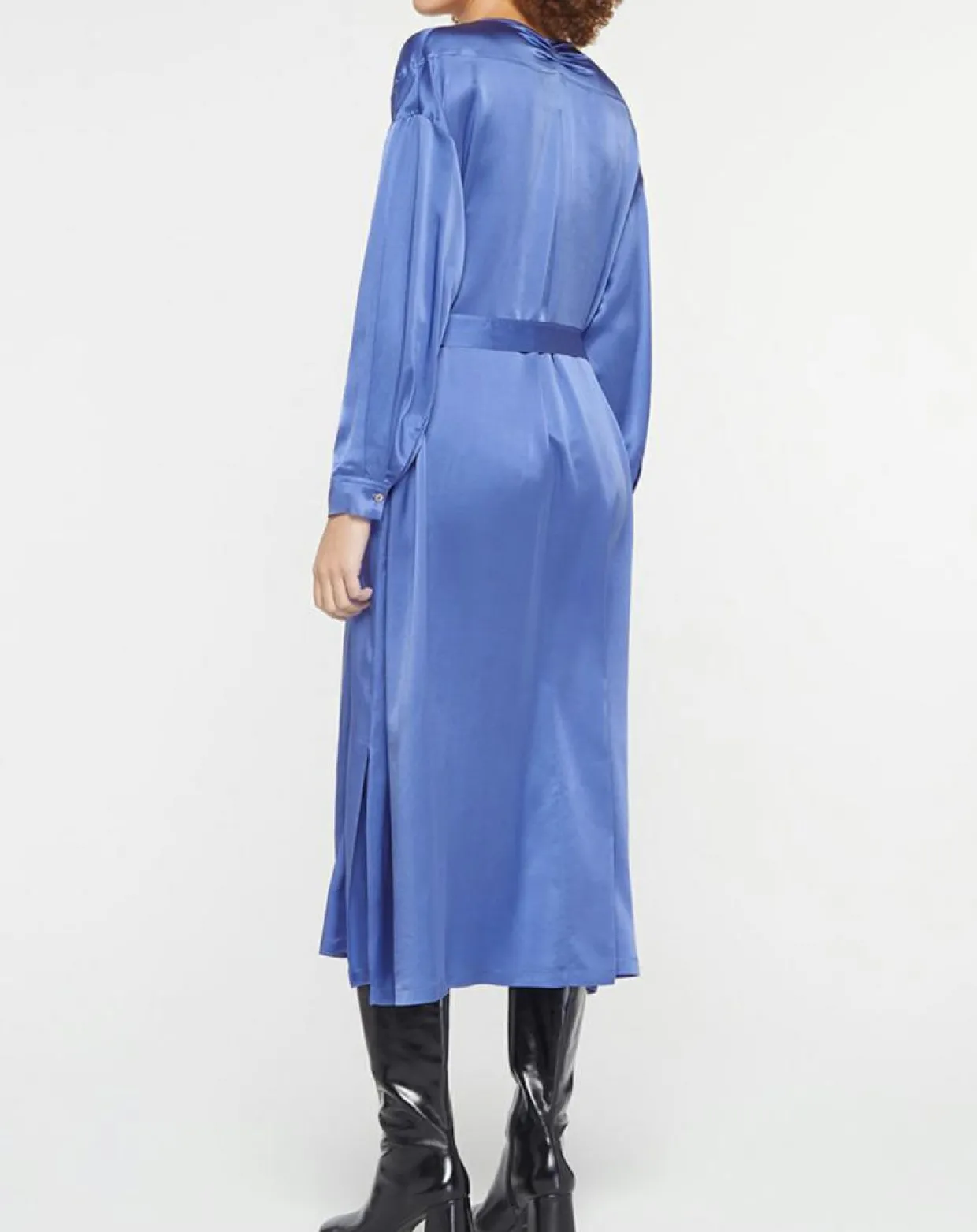 Femme Forte forte Robes^Robe longue 100% Soie Abito bleue