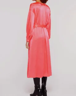 Robe longue 100% Soie Abito rose-Forte forte Clearance