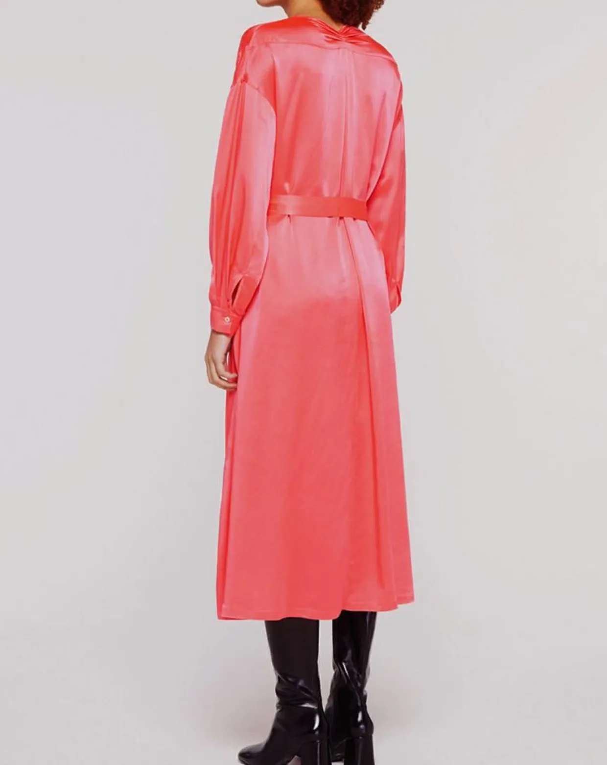 Robe longue 100% Soie Abito rose-Forte forte Clearance