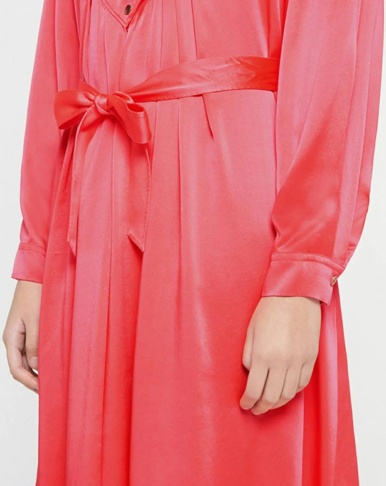 Robe longue 100% Soie Abito rose-Forte forte Clearance