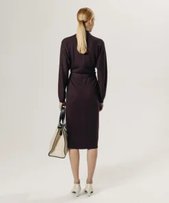 Femme Rodier Robes^Robe longue Cali 100% Laine laine ceinture violet aubergine