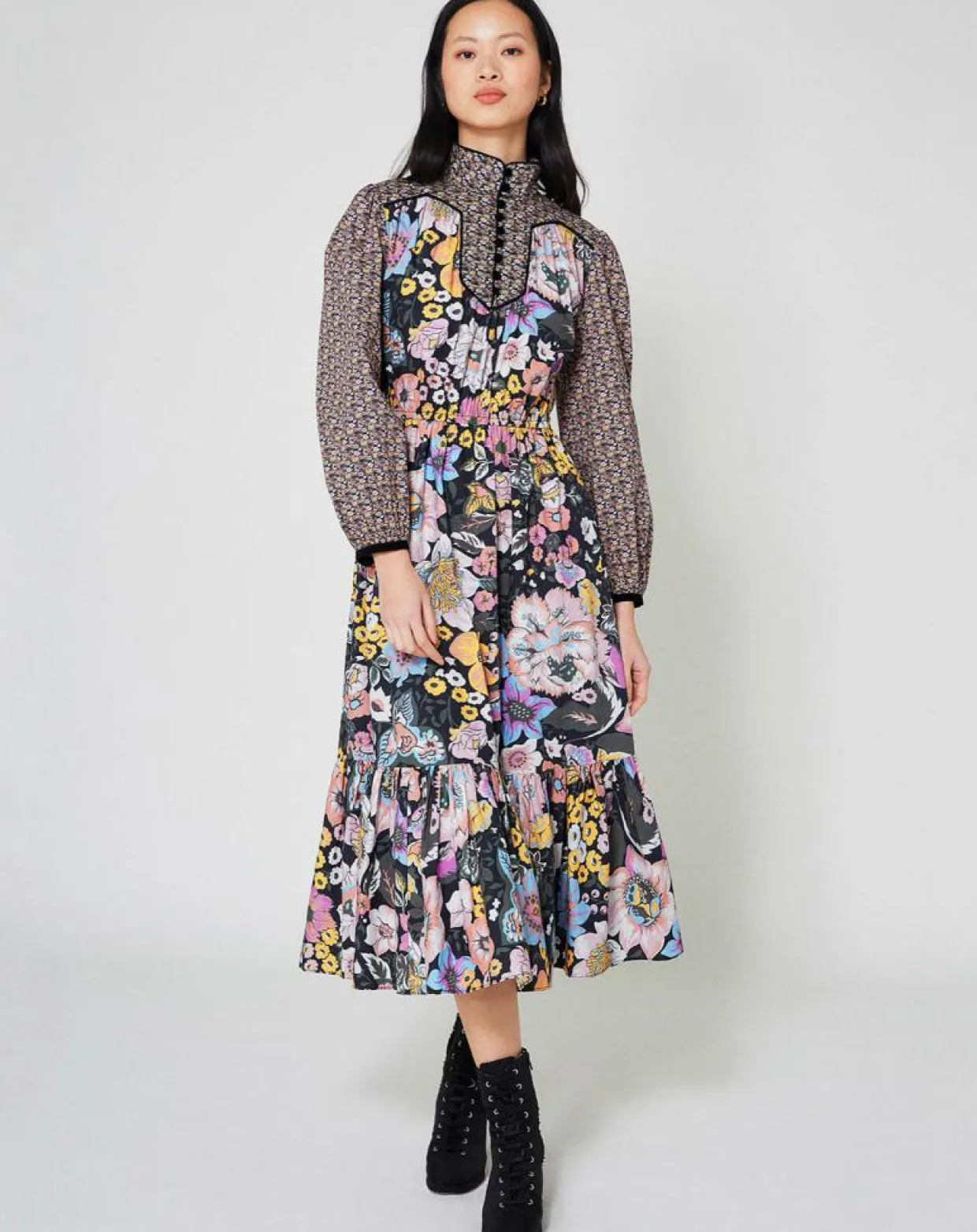 Robe longue Carnaby mix print-Manoush Outlet