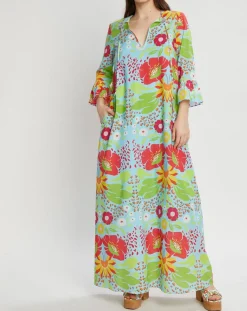 Femme Manoush Robes^Robe longue Mexico imprimée bleue