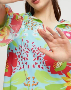 Femme Manoush Robes^Robe longue Mexico imprimée bleue