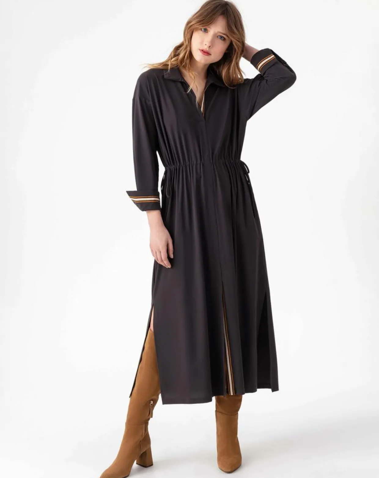 Robe Longue Rhea choco-Indies Outlet
