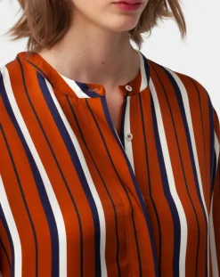 Robe longue Roya à rayures rouille-Chloé Stora Clearance