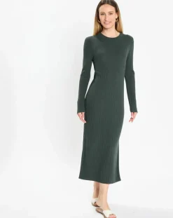 Robe manches longues Col Rond Maille Milano vert foncé-Marc O'Polo Hot