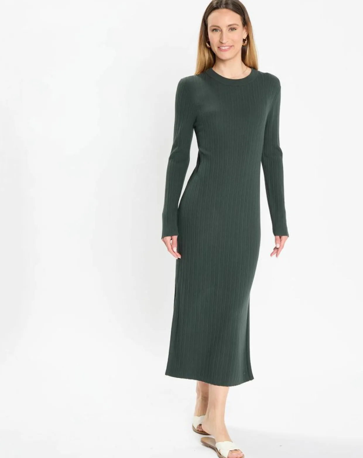 Robe manches longues Col Rond Maille Milano vert foncé-Marc O'Polo Hot