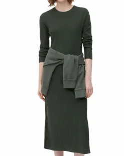 Robe manches longues Col Rond Maille Milano vert foncé-Marc O'Polo Hot
