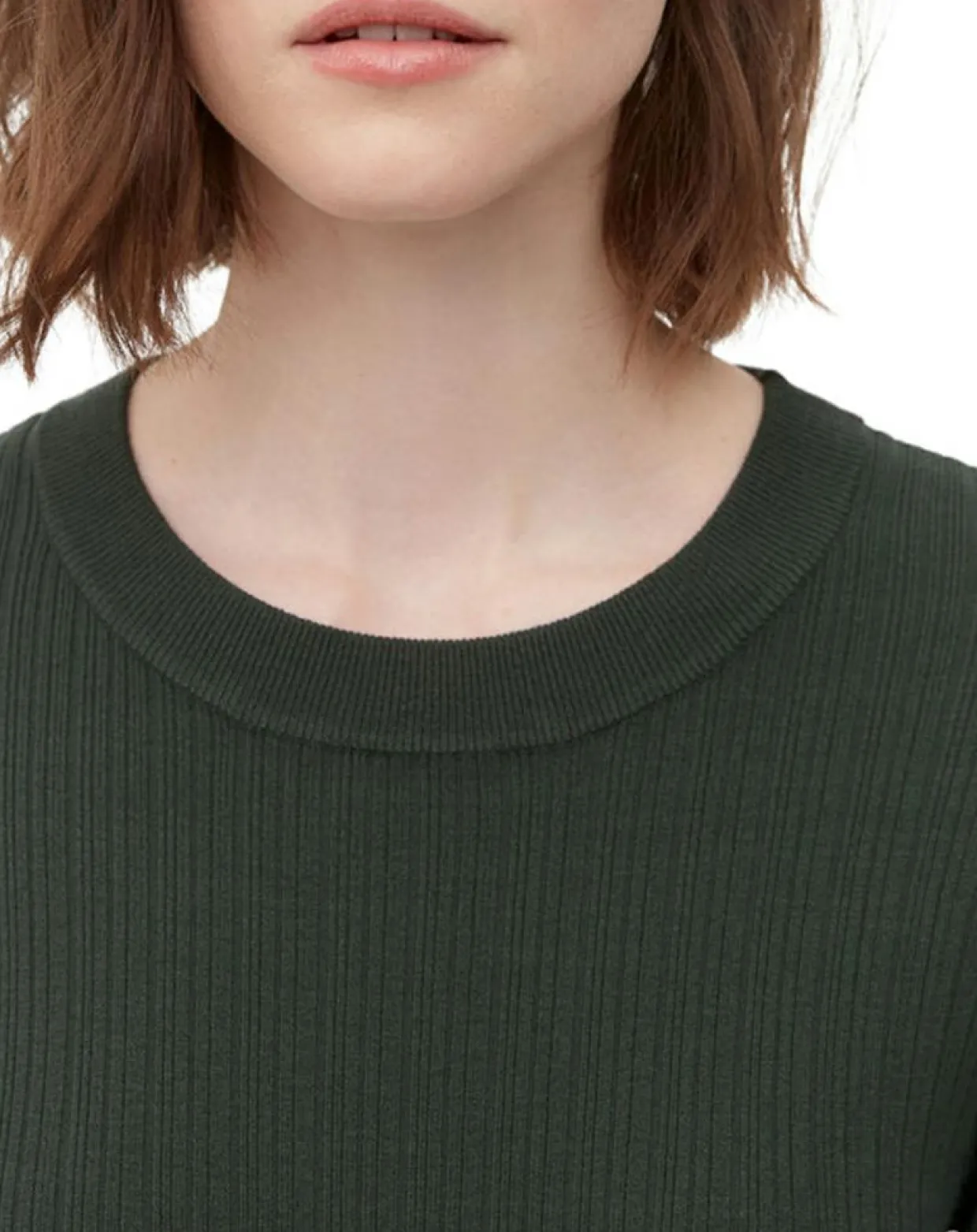 Robe manches longues Col Rond Maille Milano vert foncé-Marc O'Polo Hot