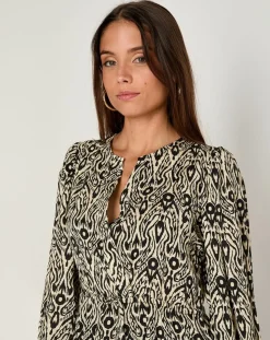 Robe Mariam imprimée noire-See u Soon New