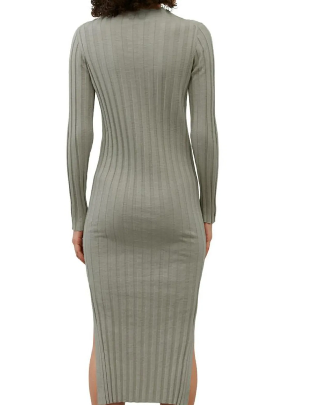 Femme Marc O'Polo Robes^Robe maxi en Coton & Lin Cotelé beige foncé