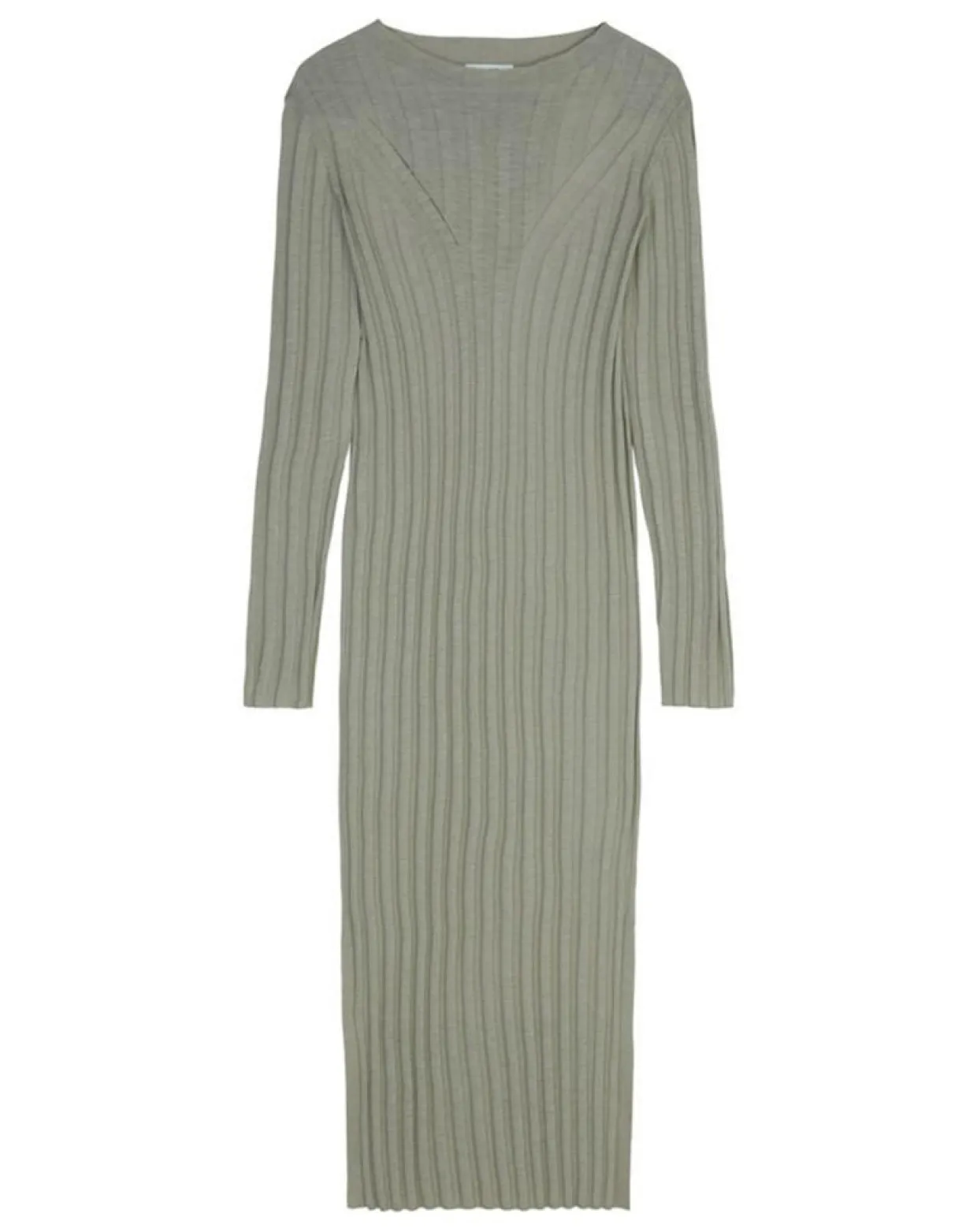 Femme Marc O'Polo Robes^Robe maxi en Coton & Lin Cotelé beige foncé