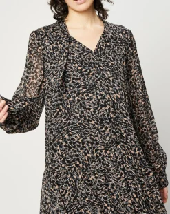 Femme Esprit Robes^Robe maxi fluide imprimée noire