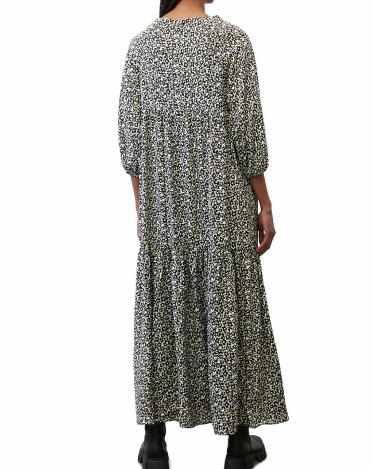 Femme Marc O'Polo Robes^Robe maxi imprimée fleurs blanc/noir