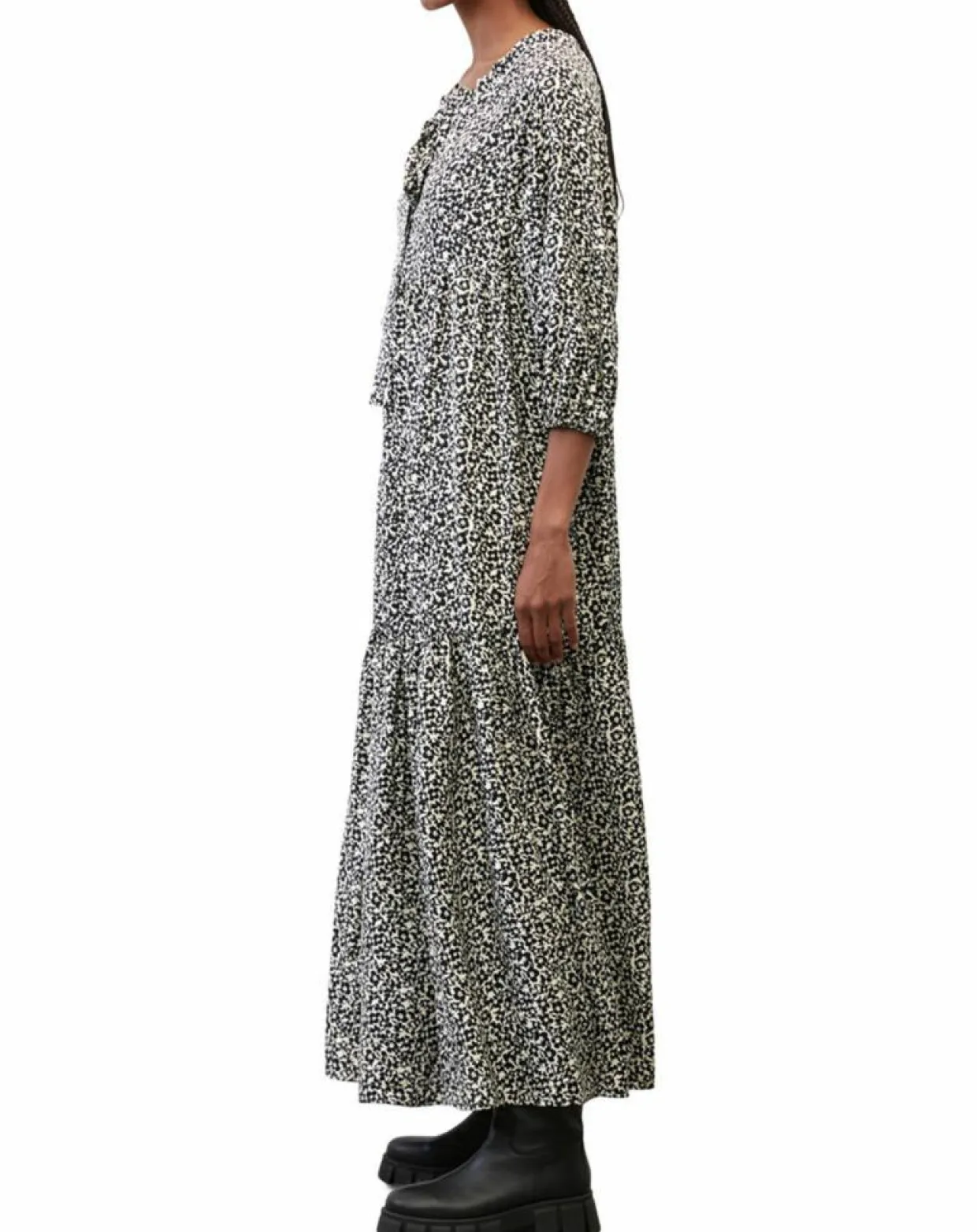 Femme Marc O'Polo Robes^Robe maxi imprimée fleurs blanc/noir
