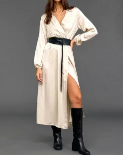 Robe Mayfair crème-Lauren Vidal Online