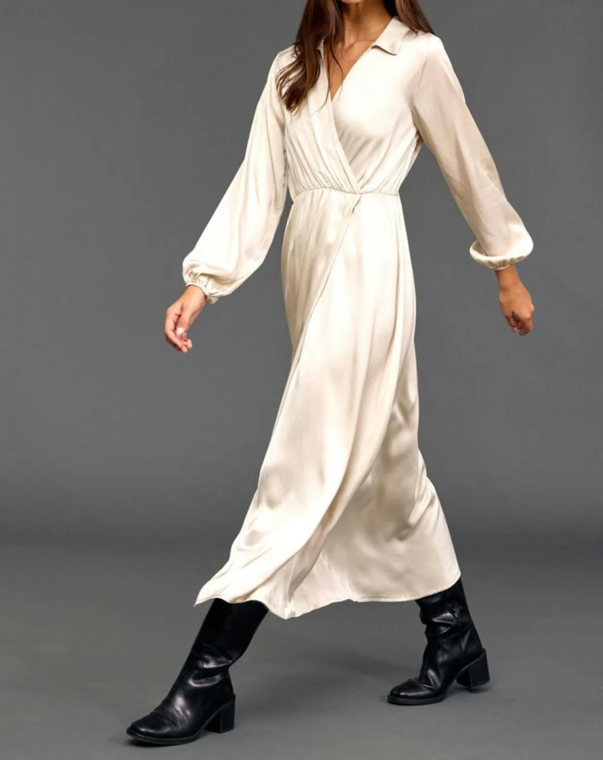 Robe Mayfair crème-Lauren Vidal Online