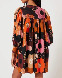 Robe Médiéval Patchwork imprimée multicolore-Manoush Hot