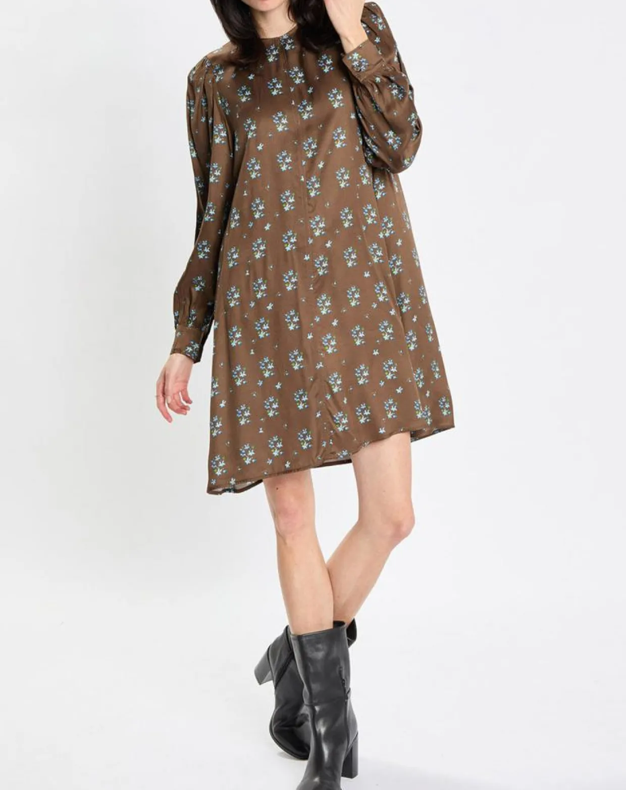 Femme Marc O'Polo Robes^Robe medium imprimée marron
