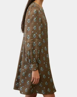 Femme Marc O'Polo Robes^Robe medium imprimée marron