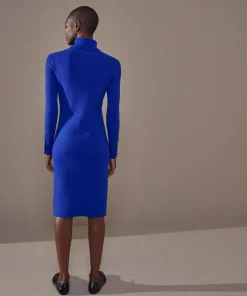 Femme Rodier Robes^Robe Melina moulante boutons bleu outremer
