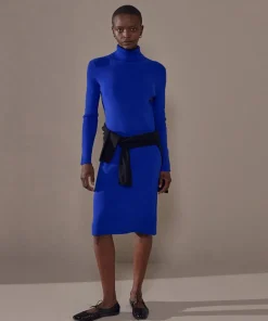Femme Rodier Robes^Robe Melina moulante boutons bleu outremer
