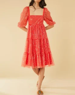 Robe midi Baby Flower coquelicot-Manoush Outlet