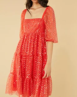 Robe midi Baby Flower coquelicot-Manoush Outlet