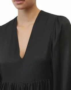 Femme Marc O'Polo Robes^Robe midi col V noir