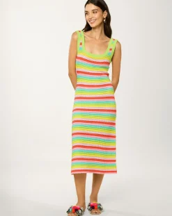 Femme Manoush Robes^Robe Midi Ecaille Arc-en-ciel rainbow